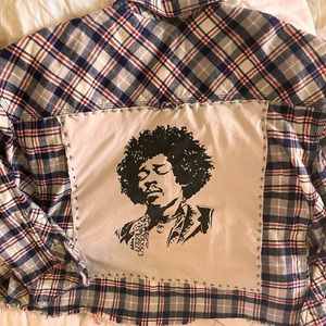 Vintage Jimi Hendrix flannel shirt one of a kind.  SOLD